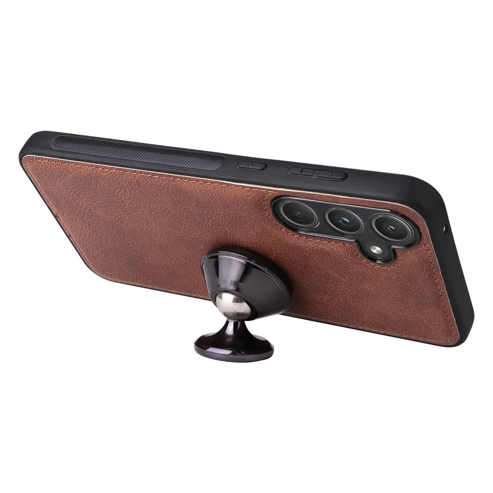 For Samsung Galaxy A55 5G Case 2 in 1 Detachable Magnetic Leather Wallet Mobile Cover with Strap - Brown - 5