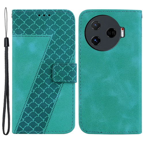 For TECNO Camon 30 Pro 5G Stand Case Pattern Imprint Leather Phone Cover with Wallet - Green - 1