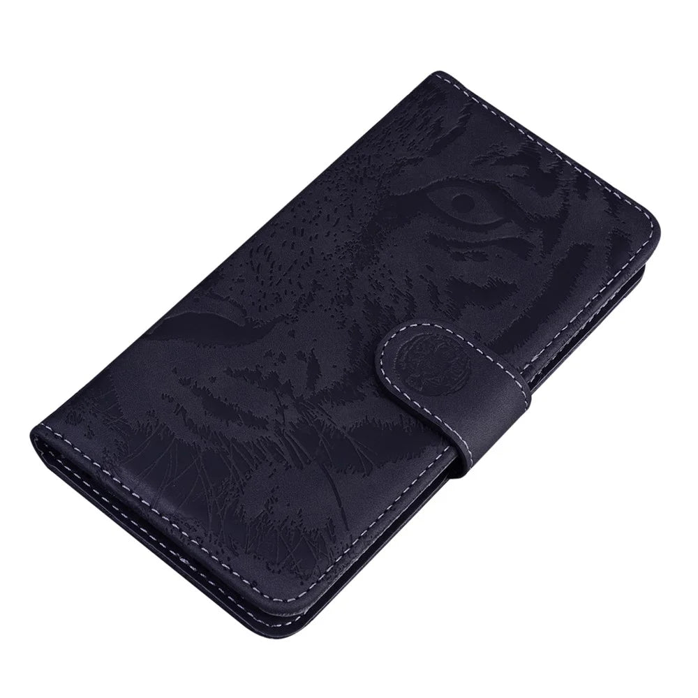 For TECNO Camon 30 4G / 30 5G Case Tiger Imprint Leather Wallet Phone Cover with Stand - Black - 4