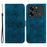 For TECNO Pova 6 5G / 6 Pro 5G Wallet Phone Case Lily Imprint Scratch-Proof Leather Flip Cover - Dark Blue - 1