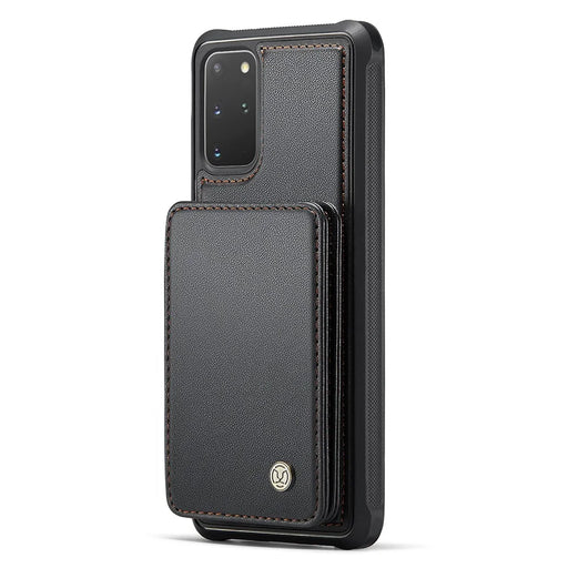 JEEHOOD J05 For Samsung Galaxy S20 Plus 5G / 4G Case Leather Mobile Cover with Detachable Magnetic Card Bag - Black - 2