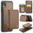 JEEHOOD J05 For iPhone XR Case Leather Mobile Cover with Detachable Magnetic Card Bag - Brown - 1