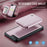 JEEHOOD J05 For iPhone 6 Plus / 7 Plus / 8 Plus / 6s Plus 5.5-inch Case Leather Mobile Cover with Detachable Magnetic Card Bag - Pink - 5