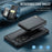 JEEHOOD J05 For Samsung Galaxy S24 Ultra Case Leather Mobile Cover with Detachable Magnetic Card Bag - Black - 6