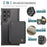 JEEHOOD J05 For Samsung Galaxy S24 Ultra Case Leather Mobile Cover with Detachable Magnetic Card Bag - Black - 7