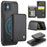 JEEHOOD J05 For iPhone 11 Case Leather Mobile Cover with Detachable Magnetic Card Bag - Black - 1
