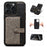 ESEBLE For iPhone 15 Pro Case with Card Holder Slot PU Leather Shockproof Back Cover - Dark Grey - 1