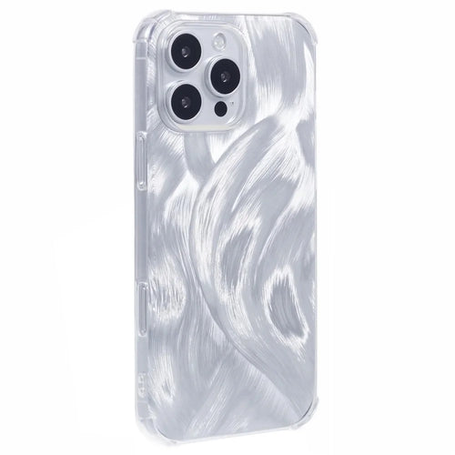 For iPhone 16 Pro Max Case Shockproof Flexible TPU Phone Cover with Card Paper - Aurora Feather - 1