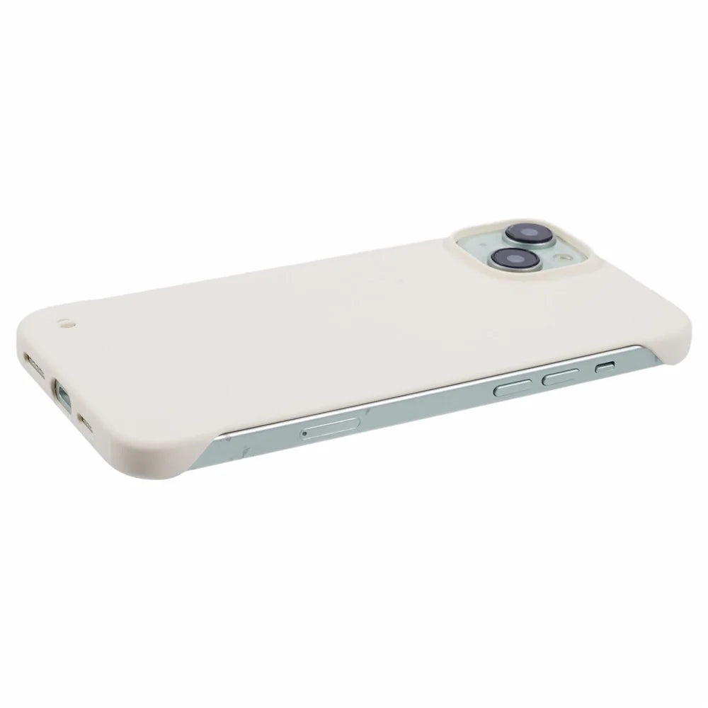 For iPhone 15 Frameless Case Minimalist Hard PC Phone Cover Skin-Touch - White - 5