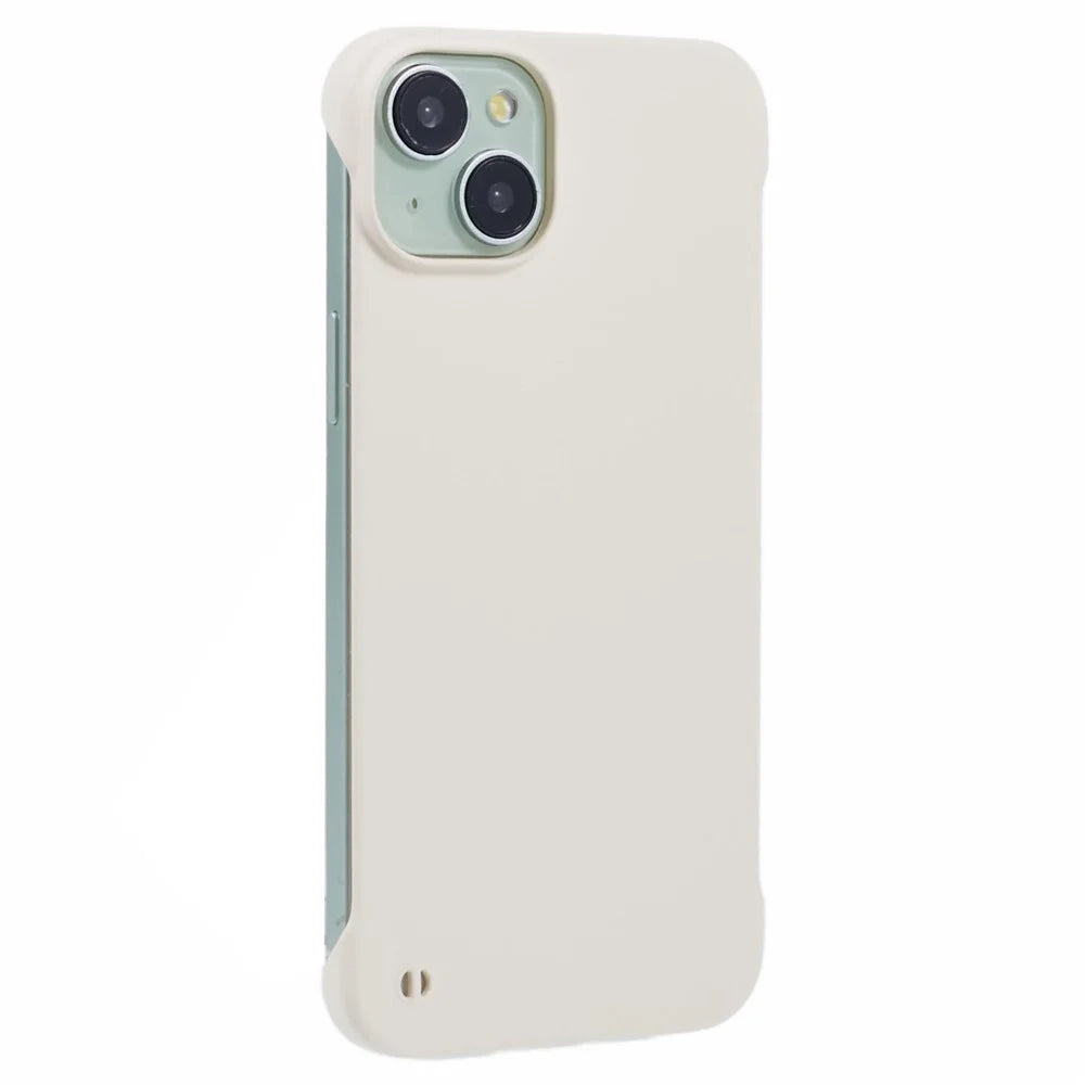 For iPhone 15 Plus Case Hard PC Phone Cover Frameless Breathable - White - 1