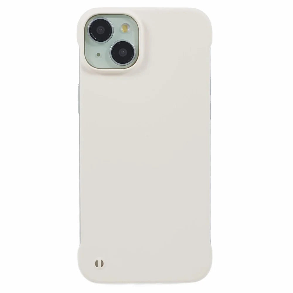 For iPhone 15 Plus Case Hard PC Phone Cover Frameless Breathable - White - 3