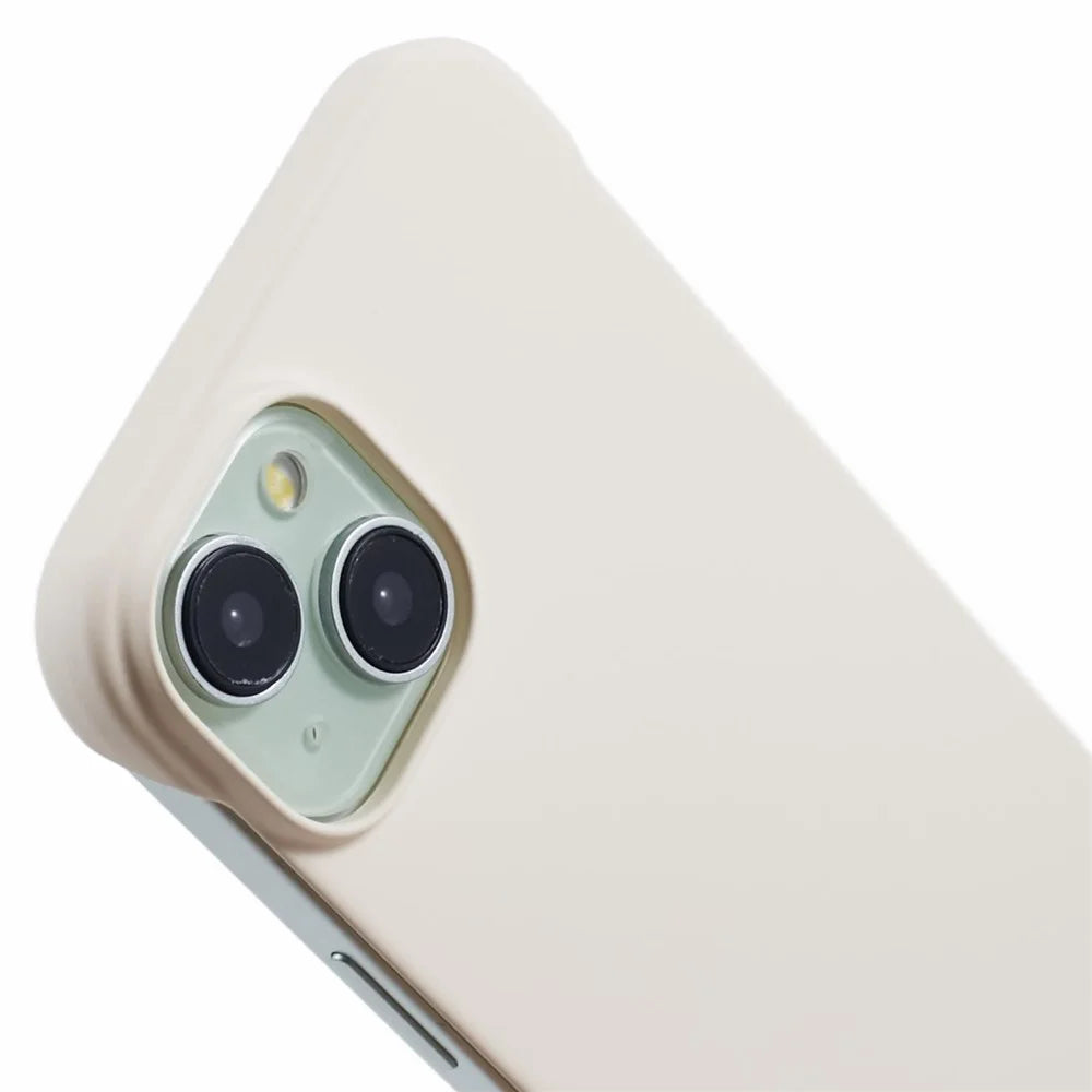For iPhone 15 Plus Case Hard PC Phone Cover Frameless Breathable - White - 6