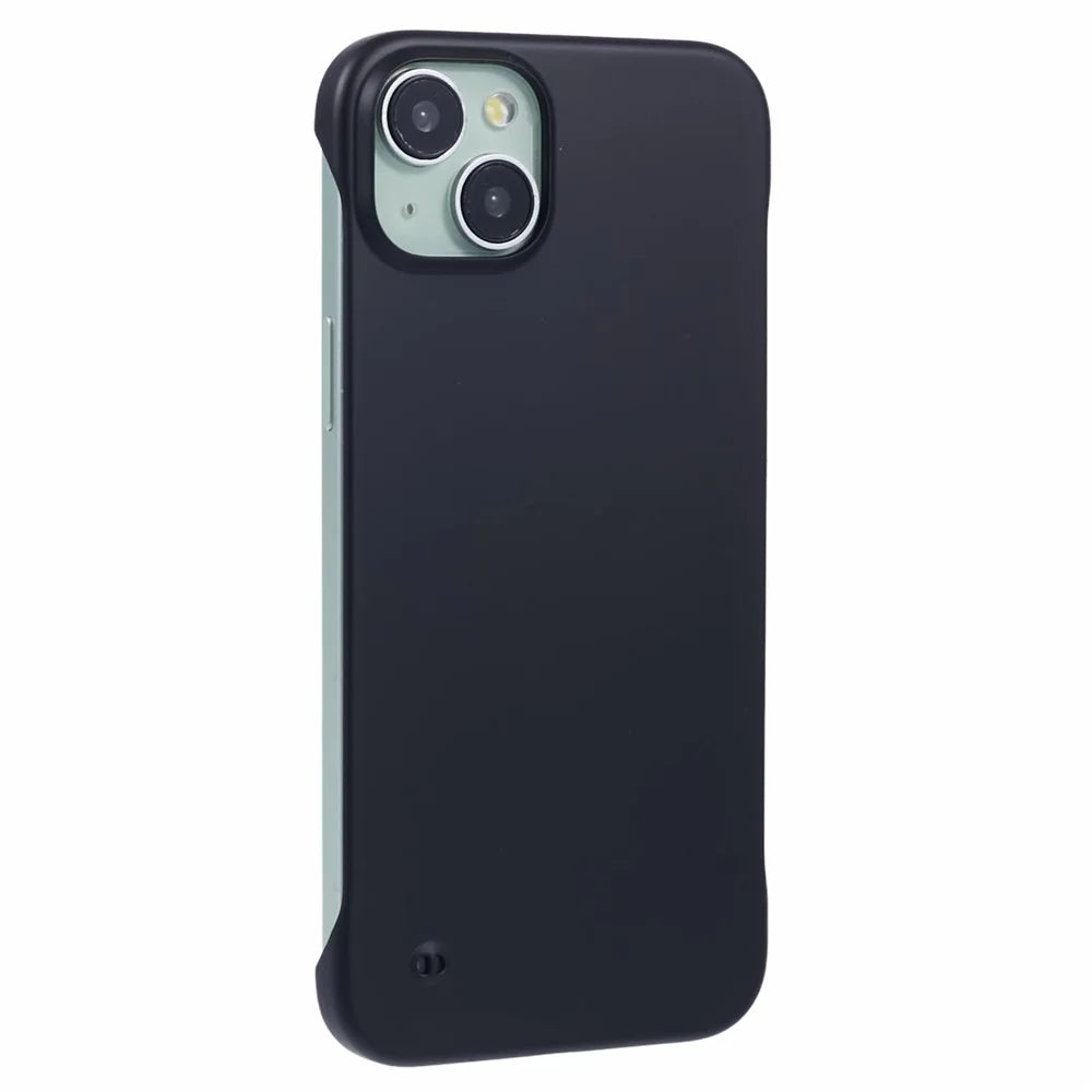 For iPhone 15 Plus Case Borderless Design PC Hard Phone Cover - Black - 1