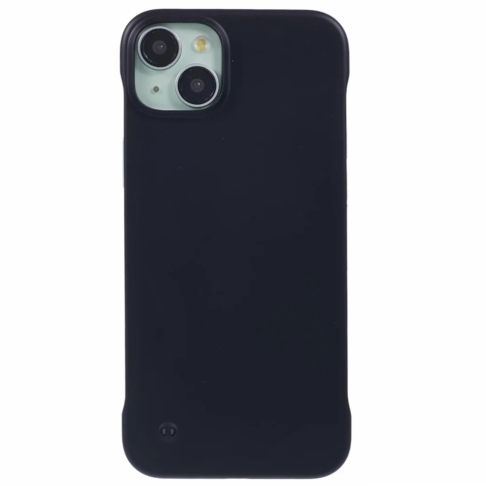 For iPhone 15 Plus Case Borderless Design PC Hard Phone Cover - Black - 3