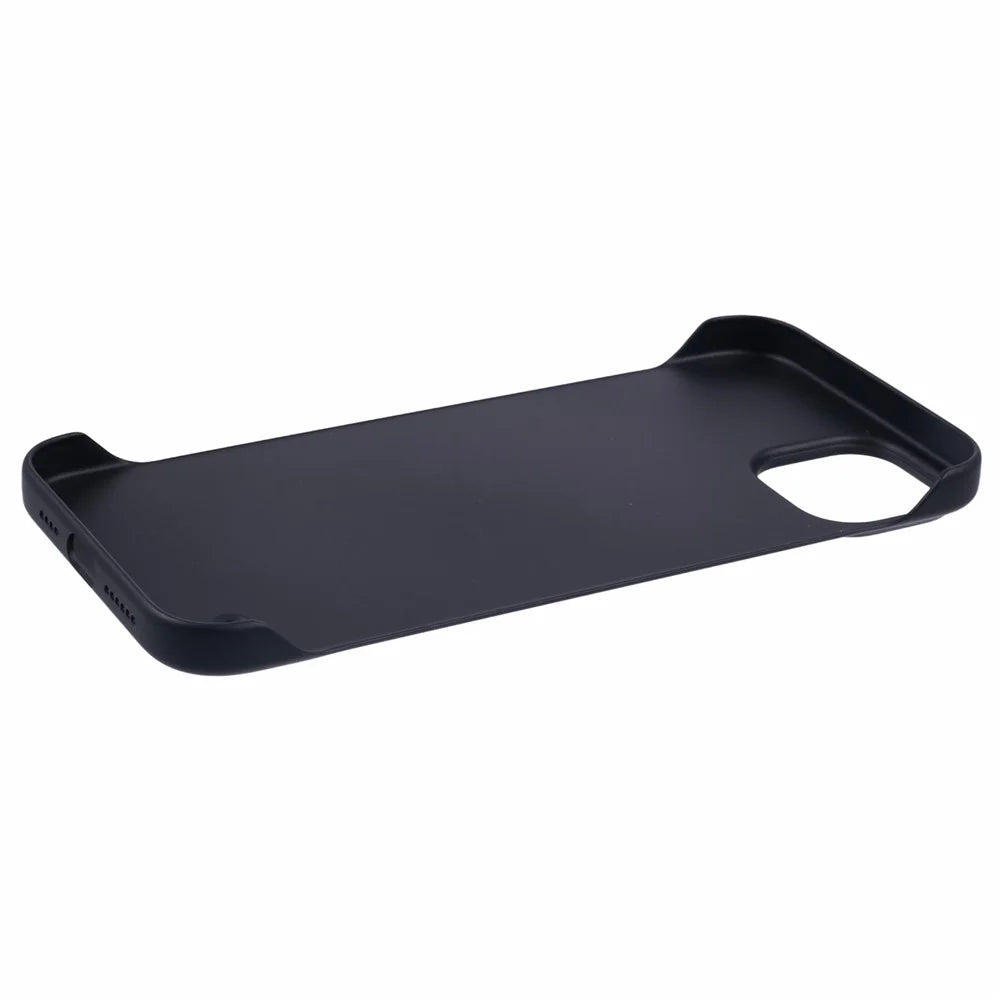 For iPhone 15 Plus Case Borderless Design PC Hard Phone Cover - Black - 4