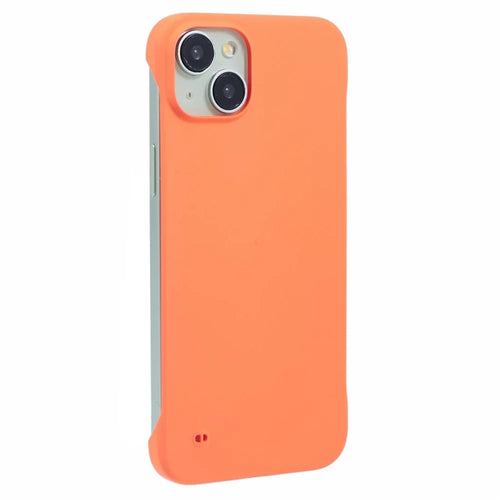 For iPhone 15 Case Skin-Touch Hard PC Phone Cover Slim Borderless - Orange - 1