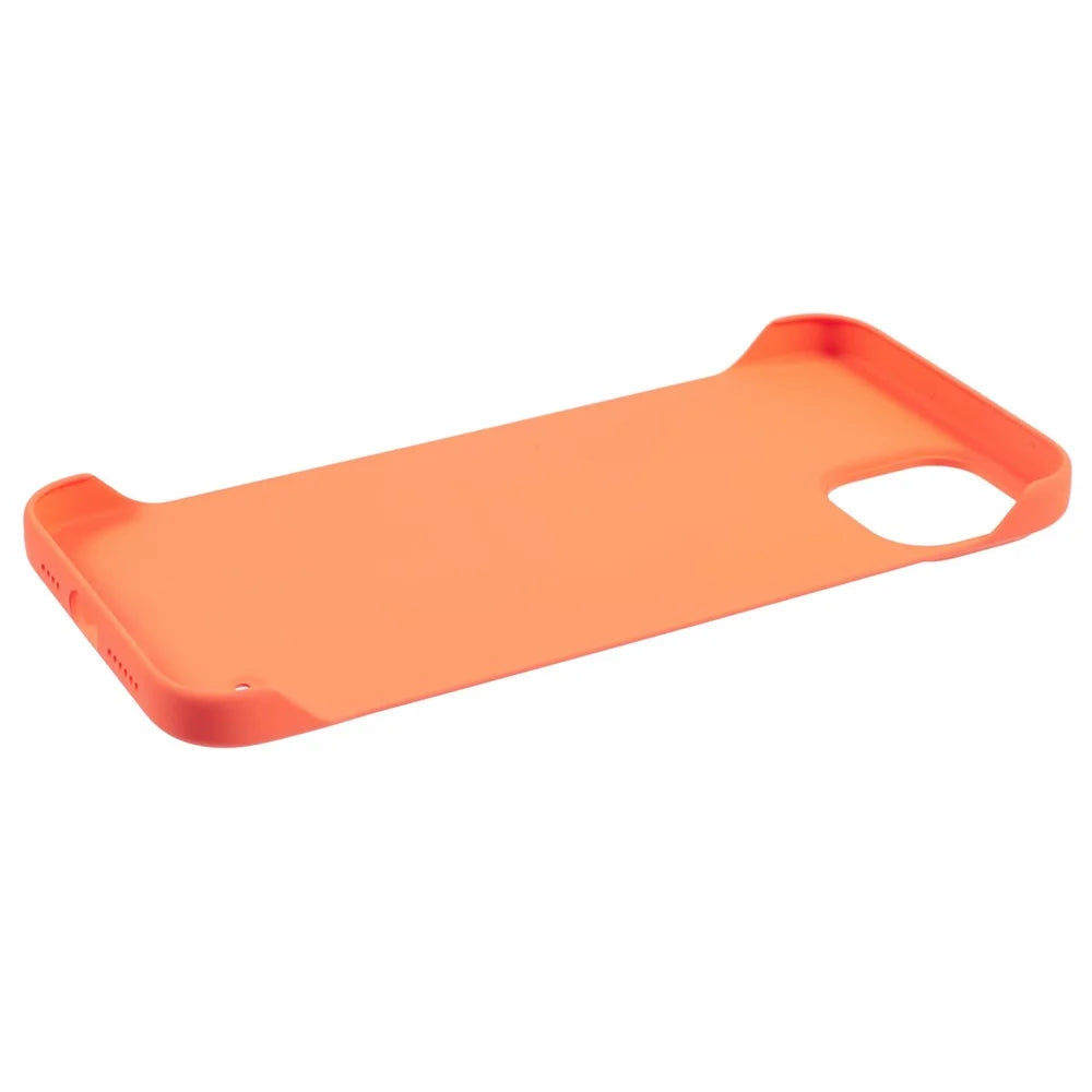 For iPhone 15 Case Skin-Touch Hard PC Phone Cover Slim Borderless - Orange - 4