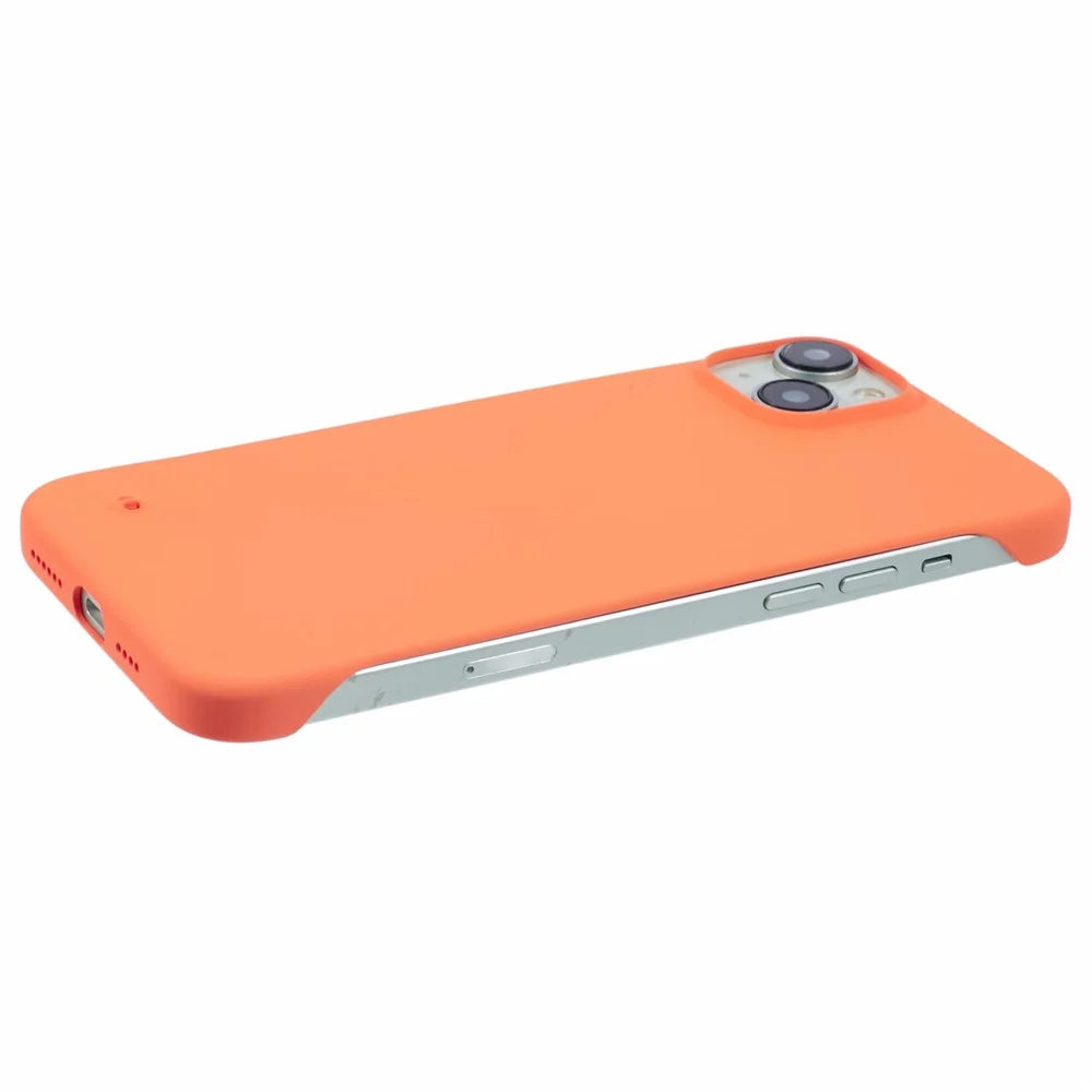For iPhone 15 Case Skin-Touch Hard PC Phone Cover Slim Borderless - Orange - 5