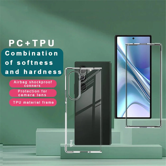 IMAK For Samsung Galaxy Z Fold6 5G Case TPU Frame PC Back Clear Phone Cover - 2