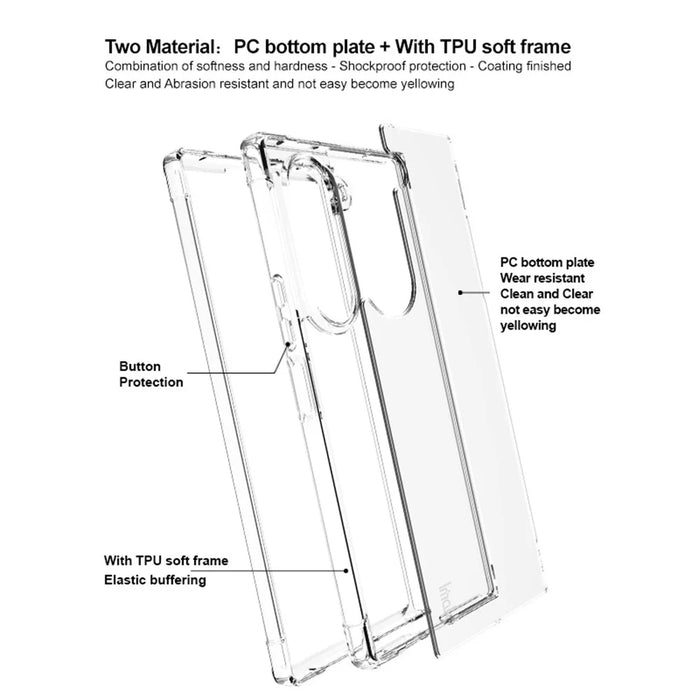 IMAK For Samsung Galaxy Z Fold6 5G Case TPU Frame PC Back Clear Phone Cover - 3