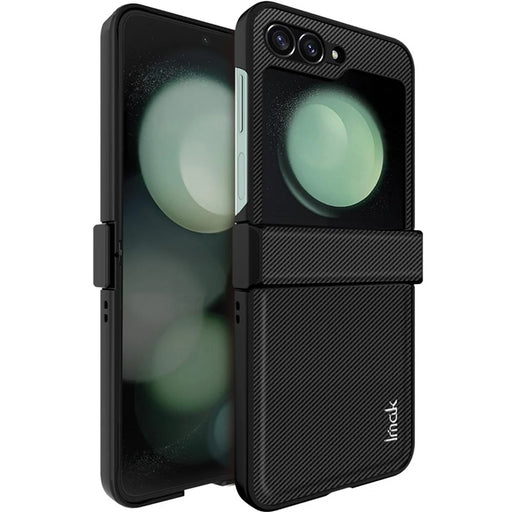IMAK Ruiyi Series for Samsung Galaxy Z Flip7 FE 5G / Z Flip6 5G Case Leather+PC Phone Cover Carbon Fiber Texture - 1