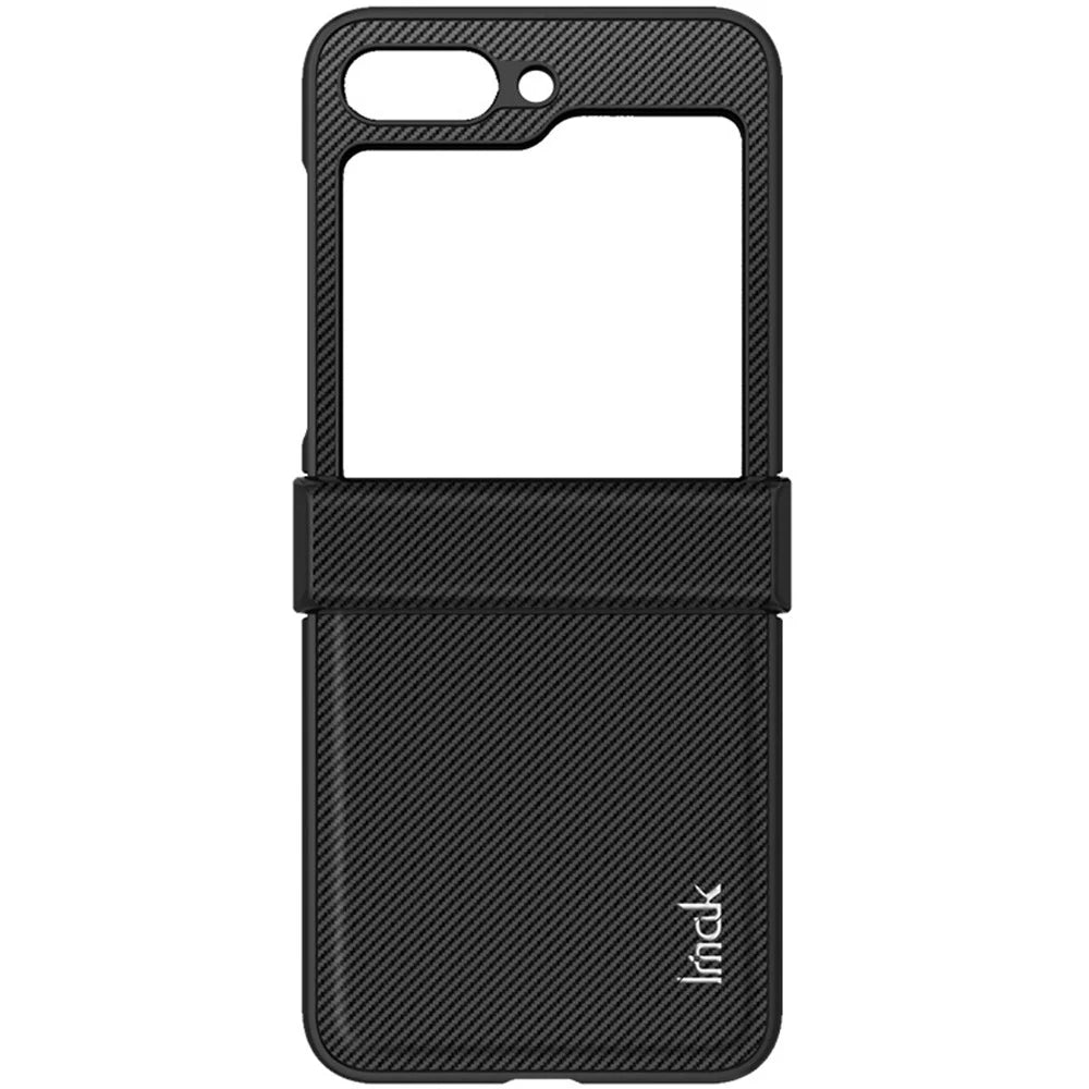 IMAK Ruiyi Series for Samsung Galaxy Z Flip7 FE 5G / Z Flip6 5G Case Leather+PC Phone Cover Carbon Fiber Texture - 4