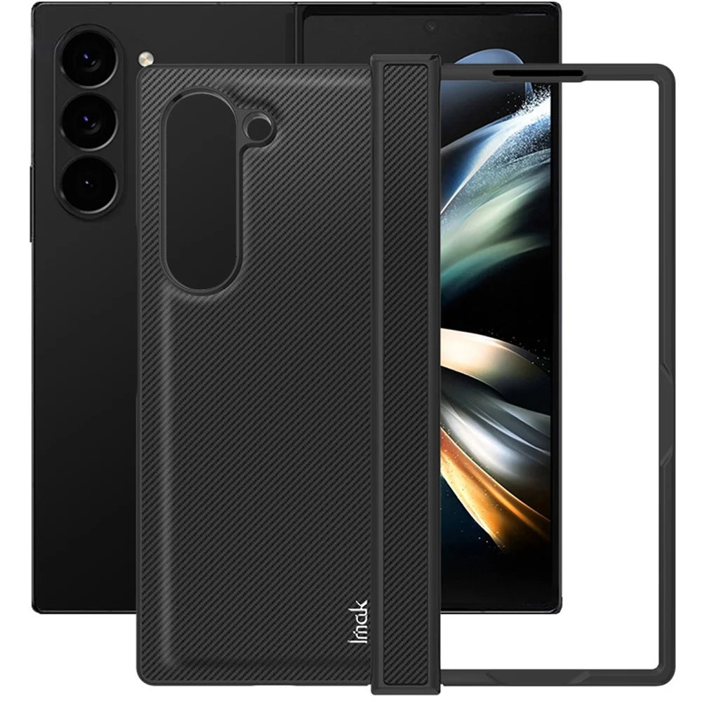 IMAK Ruiyi Series for Samsung Galaxy Z Fold6 5G Case Carbon Fiber Leather+PC Cover - 1