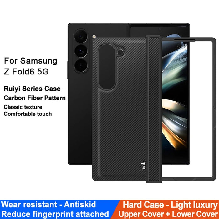 IMAK Ruiyi Series for Samsung Galaxy Z Fold6 5G Case Carbon Fiber Leather+PC Cover - 2
