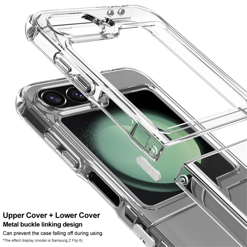 IMAK UX-6 Series for Samsung Galaxy Z Flip7 FE 5G / Z Flip6 5G Case Airbags Shockproof Clear TPU Phone Cover - 5