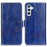 For Samsung Galaxy S24 FE Case Wallet Leather Phone Cover Crazy Horse Texture - Blue - 1