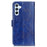 For Samsung Galaxy S24 FE Case Wallet Leather Phone Cover Crazy Horse Texture - Blue - 7