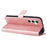 For Samsung Galaxy S24 FE Case PU Leather Stand Phone Cover with Zipper Pocket - Pink - 3