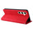For Samsung Galaxy S24 FE Leather Wallet Cases Skin Touch Phone Cover Stand with Strap - Red - 4