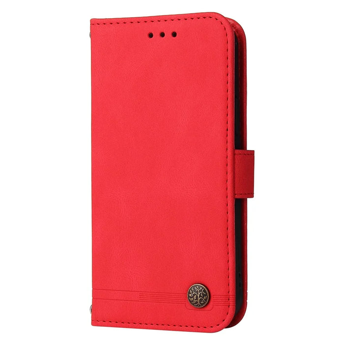 For Samsung Galaxy S24 FE Leather Wallet Cases Skin Touch Phone Cover Stand with Strap - Red - 7