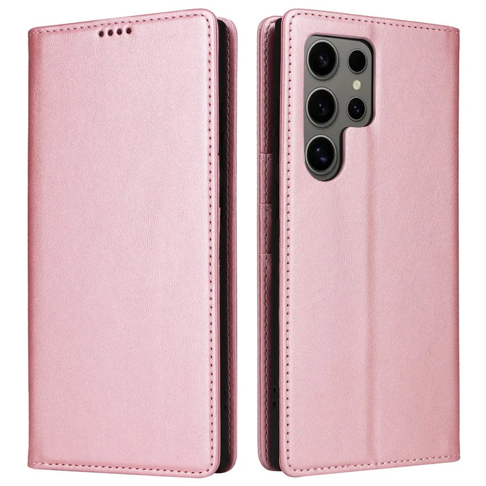 For Samsung Galaxy S24 Ultra Case RFID Blocking Wallet Leather Phone Cover - Pink - 1