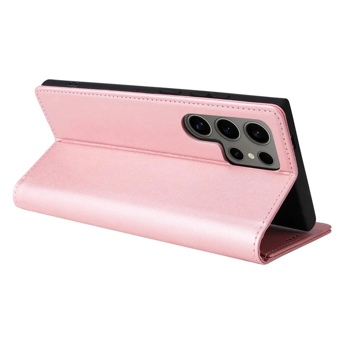 For Samsung Galaxy S24 Ultra Case RFID Blocking Wallet Leather Phone Cover - Pink - 4