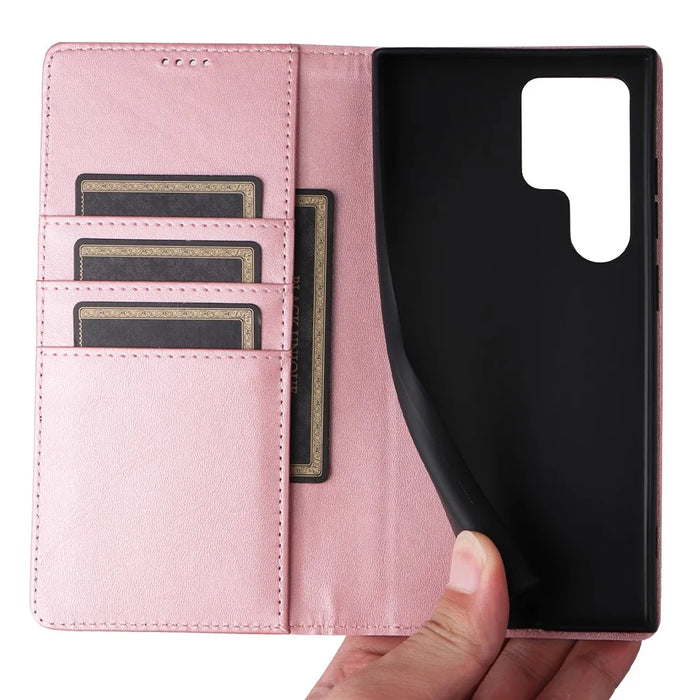 For Samsung Galaxy S24 Ultra Case RFID Blocking Wallet Leather Phone Cover - Pink - 6