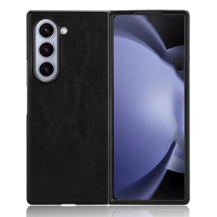 For Samsung Galaxy Z Fold6 5G Case Litchi Texture PU Leather + PC Phone Cover - Black - 2