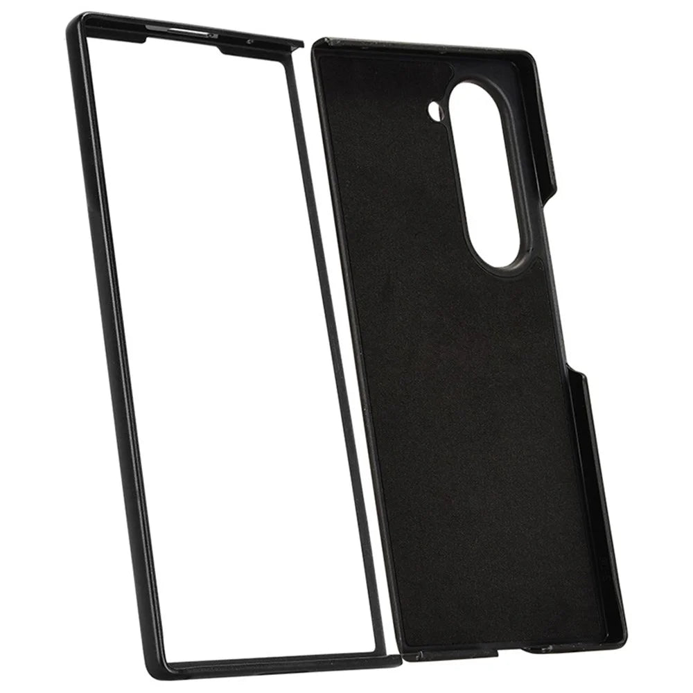 For Samsung Galaxy Z Fold6 5G Case Leather+PC+TPU Wristband Cover with Bottle Opener Ring - Black - 4