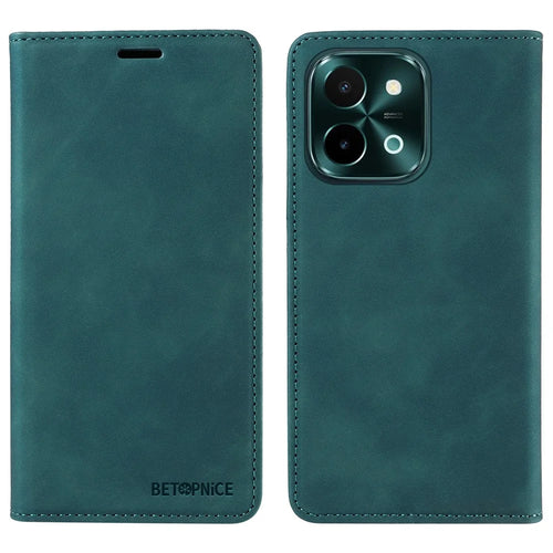 BETOPNICE 003 For vivo Y28 4G / iQOO Z9x 5G Case RFID Blocking Leather Phone Cover - Green - 1