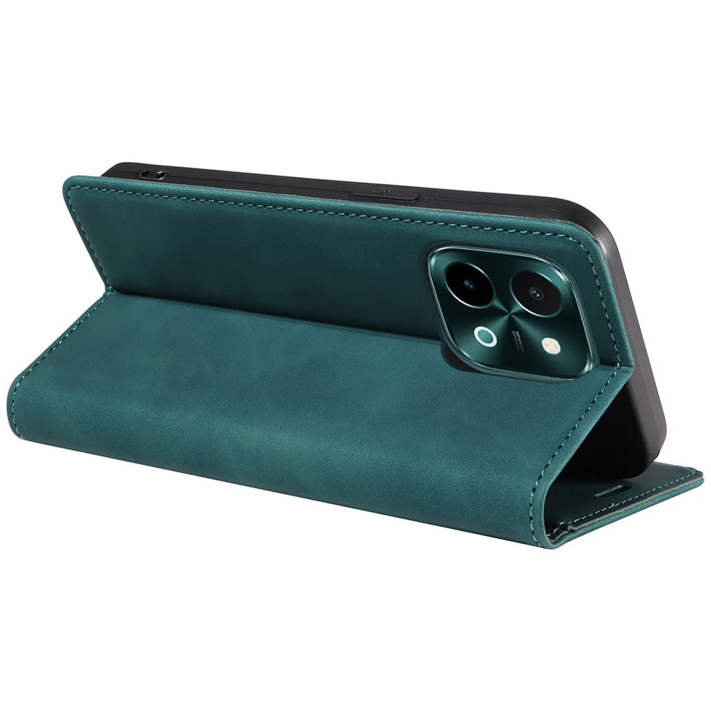 BETOPNICE 003 For vivo Y28 4G / iQOO Z9x 5G Case RFID Blocking Leather Phone Cover - Green - 4