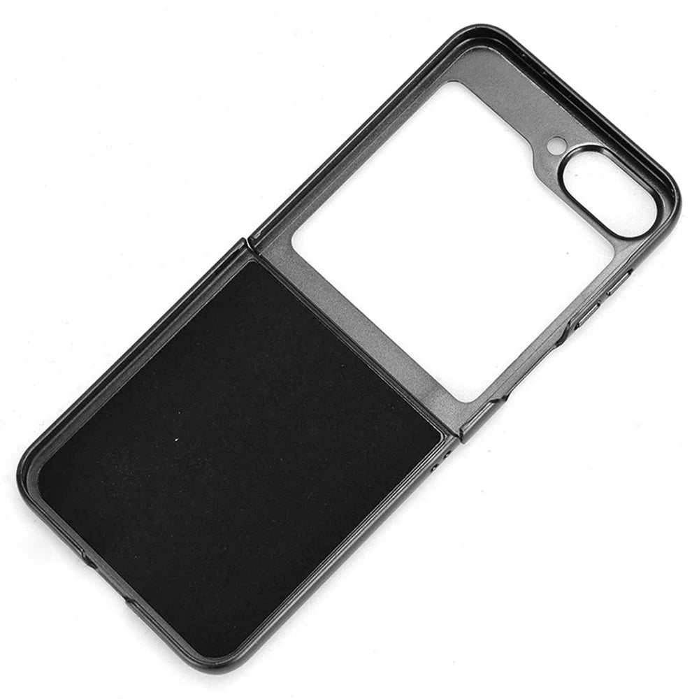 For Samsung Galaxy Z Flip7 FE 5G / Z Flip6 5G Case Litchi Texture Leather Coated PC Phone Cover Card Slot - Black - 4