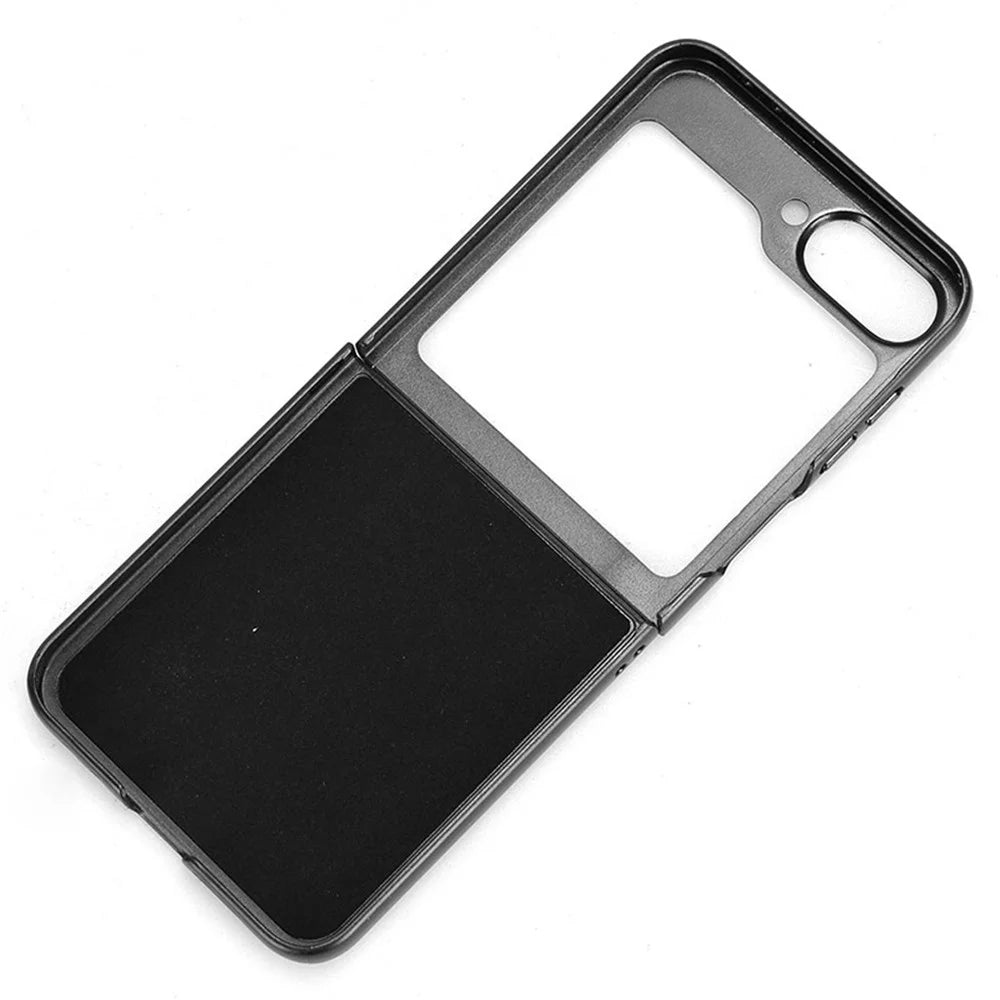 For Samsung Galaxy Z Flip7 FE 5G / Z Flip6 5G Case Litchi Texture Leather Hard PC Phone Cover - Black - 4