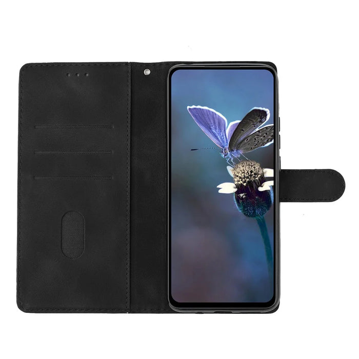 For iPhone 16 Pro Max Case Butterfly Flower PU Leather Flip Protective Phone Cover - Black - 3