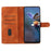 For iPhone 16 Pro Case PU Leather Imprinted Flower Wrist Strap Purse Pocket Cover - Brown - 2