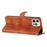 For iPhone 16 Pro Case PU Leather Imprinted Flower Wrist Strap Purse Pocket Cover - Brown - 3