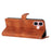 For iPhone 16 Plus Case Leather Imprinted Flower Card Slots Pocket Phone Cover with Wrist Strap - Brown - 3