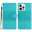 For iPhone 16 Pro Case with Card Holders Stand Flip Rhombus Pattern PU Leather Phone Cover - Sky Blue - 1