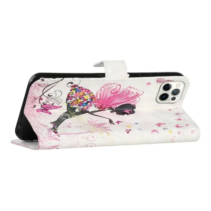 For iPhone 16 Pro Max Case Flip Wallet 3D Pattern Leather Phone Cover - Girl - 3
