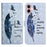 For iPhone 16 Case 3D Creative Pattern PU Leather Stand Phone Cover - Blue Feather - 1